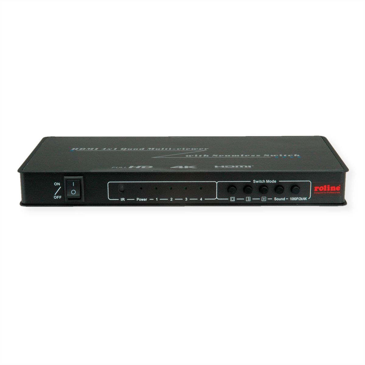ROLINE HDMI 4x1 QUAD Multi-Viewer Switch, nahtlose Umschaltung