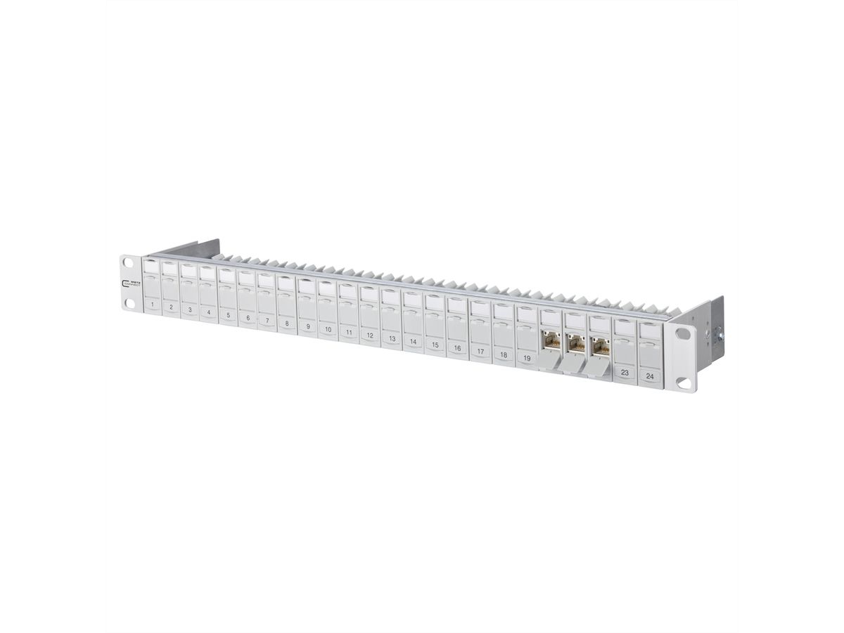 METZ CONNECT 19"-Panel 1HE bestückt mit 24 C6A Modulen Cat.6A (Class EA)