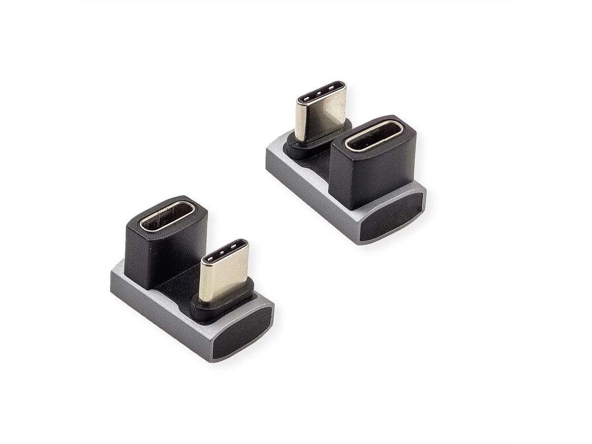 ROLINE USB4 Gen 3x2 Adapter Typ C ST/BU, Aluminium, 360°, breit, silberfarben