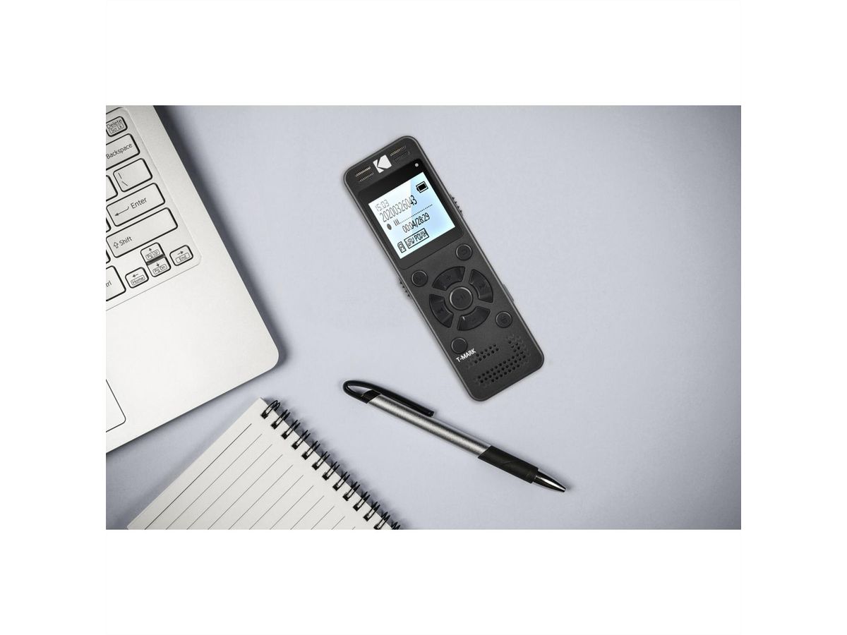 Enregistreur vocal numérique Kodak VRC350, 8GB - Gris - Métal