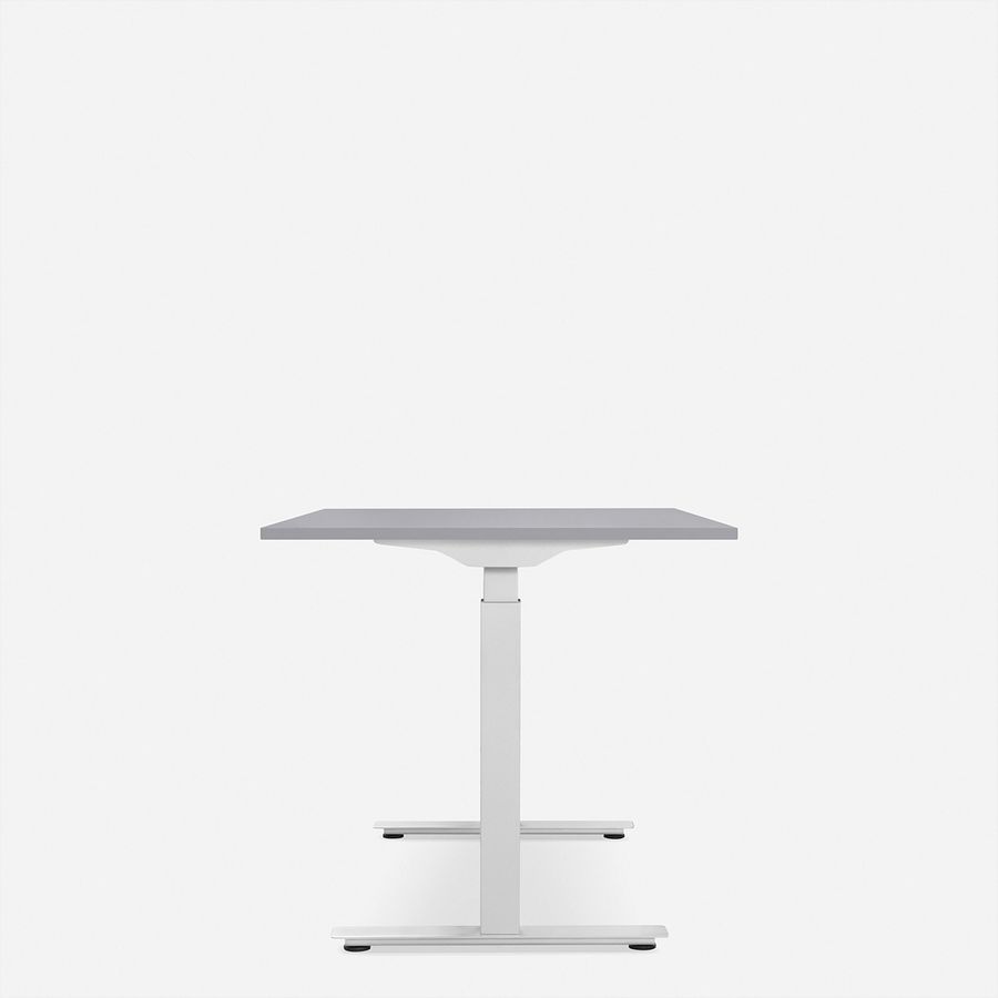 WRK21 Schreibtisch Smart 120 x 80 cm, Höhenverstellbar, Grau Uni / Weiss