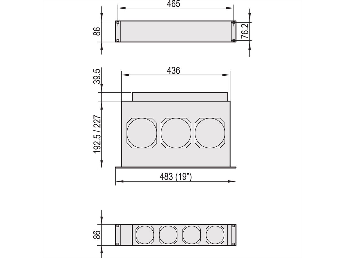 Unité de ventilation SCHROFF avec boîtier pour ventilateur de poussée 19", 2 U, axial, 230 VAC