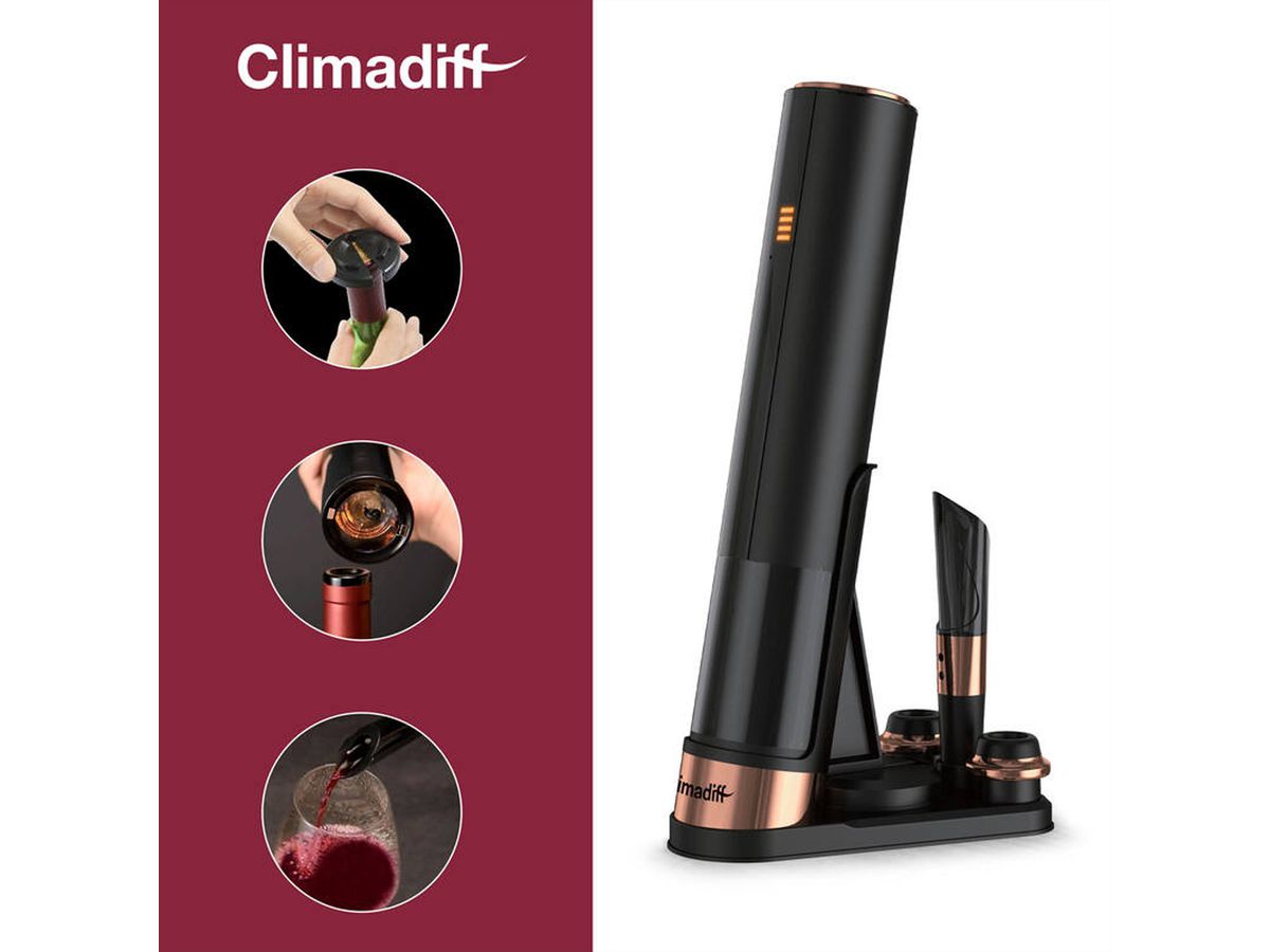 Climadiff Weinöffner TBEVOLUTION, aufladbar, mit Zubehör