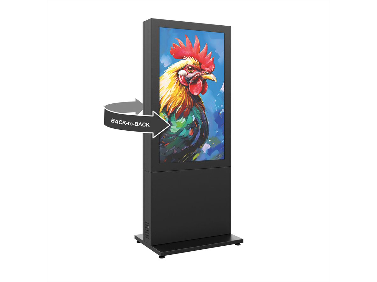 Hagor Indoorstele HP Kiosk 55" FS - B2B, Portrait, Back-to-Back,
