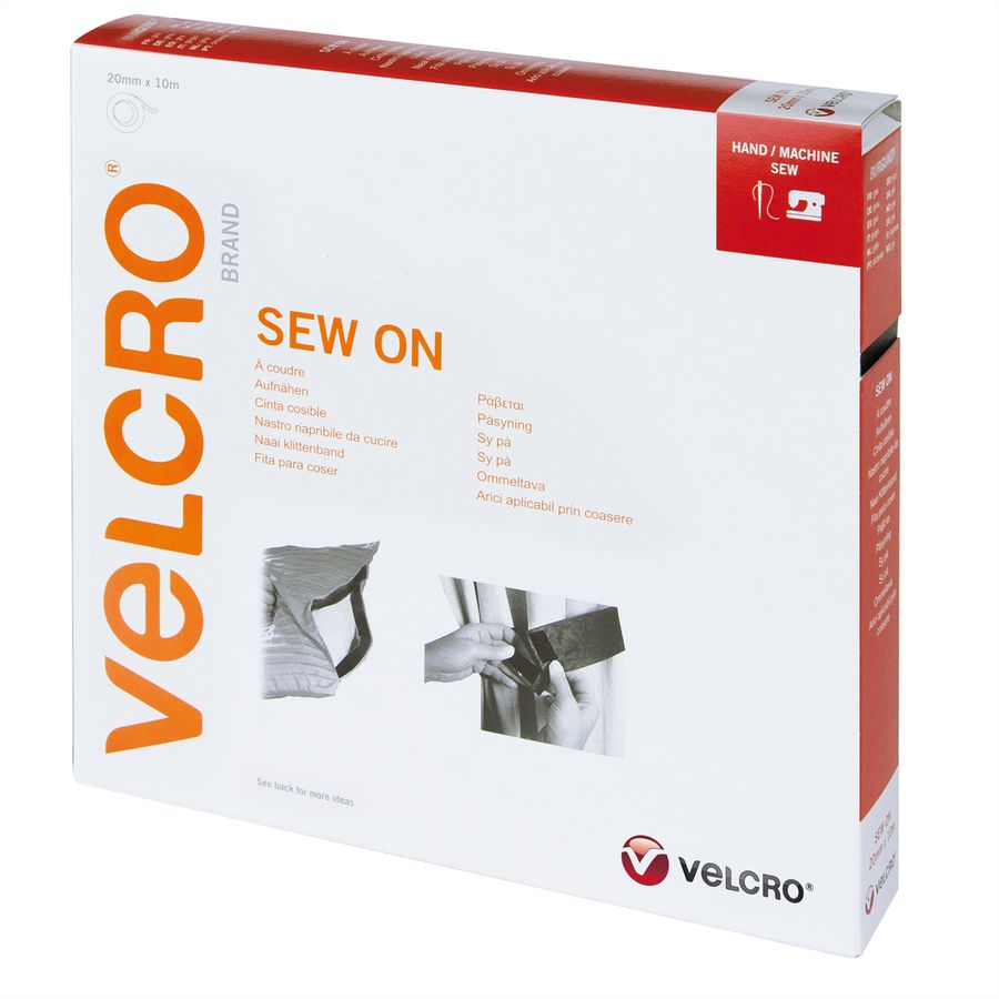 VELCRO® Crochets & velours 20mmx10m bordeaux, bande à coudre