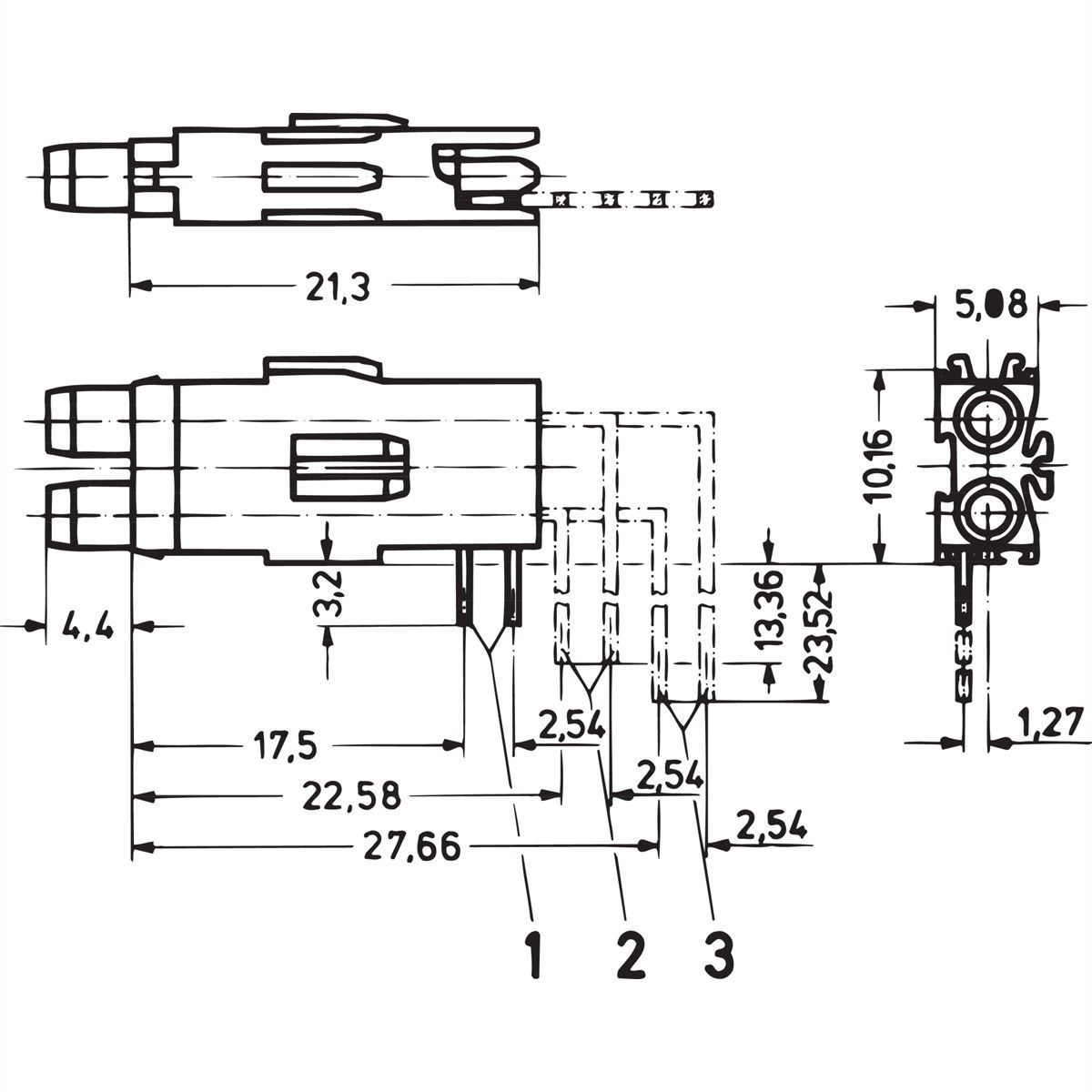 SCHROFF Doppelprüfbuchse x 2 mm - DOPPEL-PRUEFBUCHSE 1.EBENE