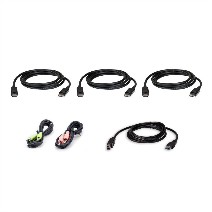 ATEN 2L-7D02UDPX6 Kit de câbles KVM trois affichages DisplayPort USB, noir, 1,8 m