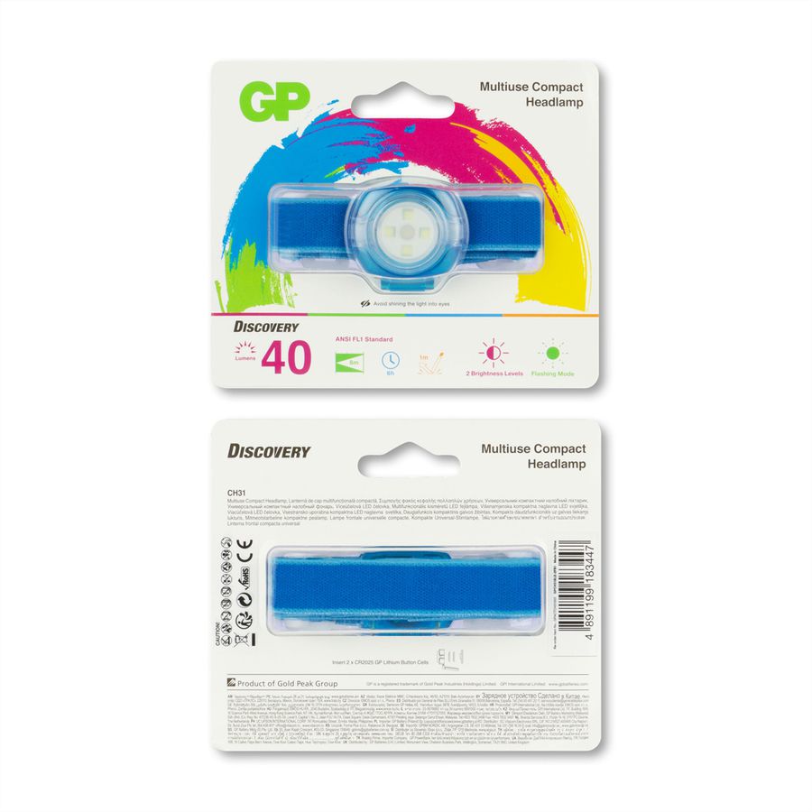 GP Discovery lampe frontale Kids bleu, 40lm