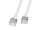 ROLINE U/FTP DataCenter Patchkabel Cat.6A (Class EA), LSOH, slim, extra kurzer Stecker, weiß, 3 m