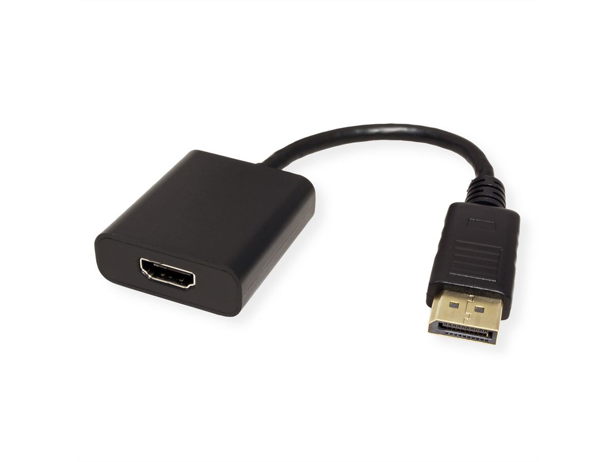 VALUE Câble adaptateur DisplayPort - HDMI, v1.2, HDR 10, DP M-HDMI F