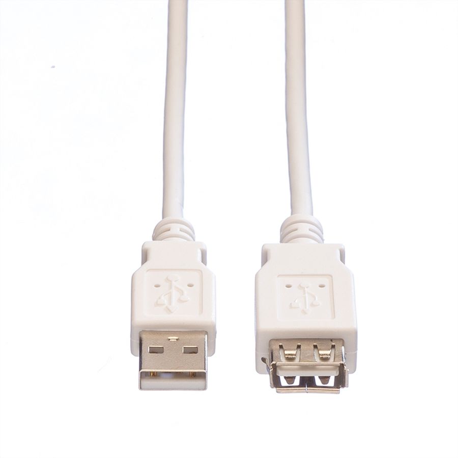 VALUE Câble USB 2.0 Type A-A, M/F, blanc, 0,8 m