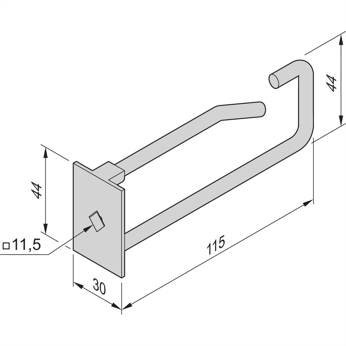 Oeillet de câble SCHROFF, acier, 30W 115D