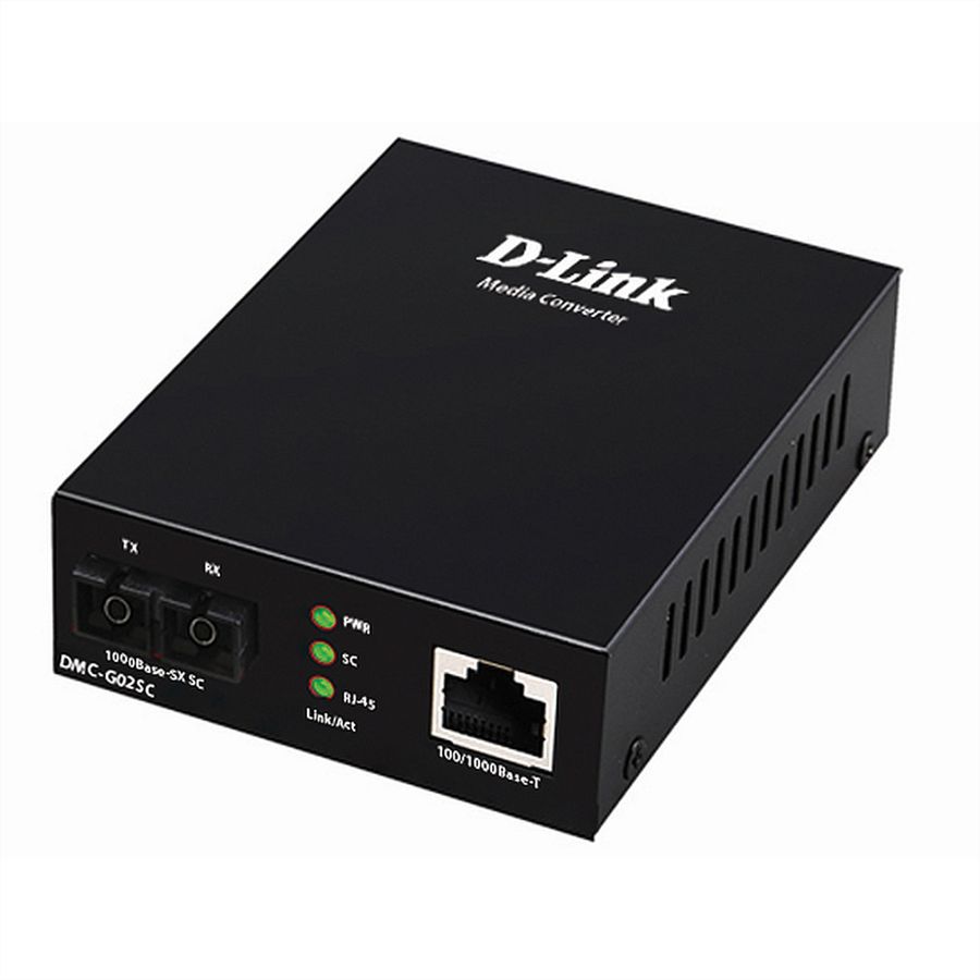 D-Link Gigabit Converter DMC-G02SC/E, 10/100/1000 zu 1000 SX Multi (SC) 550m