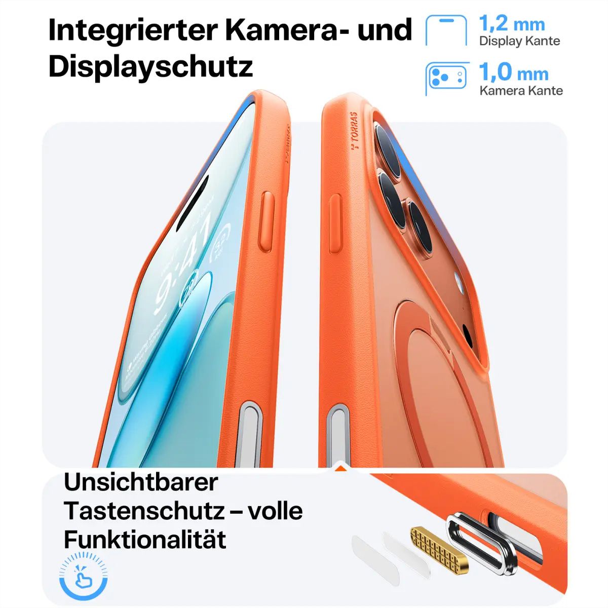 Torras Ostand 360° Case, iPhone 17 Pro, MagSafe, orange