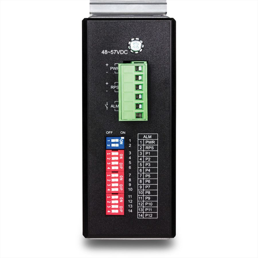 TRENDnet TI-PG1284i Switch Rail DIN géré PoE+ Gigabit industriel à 12 ports