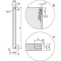 SCHROFF Face avant, Refrofit Shielding, 3 U, 2 HP, 2,5 mm, Al, anodisé, bords non traités