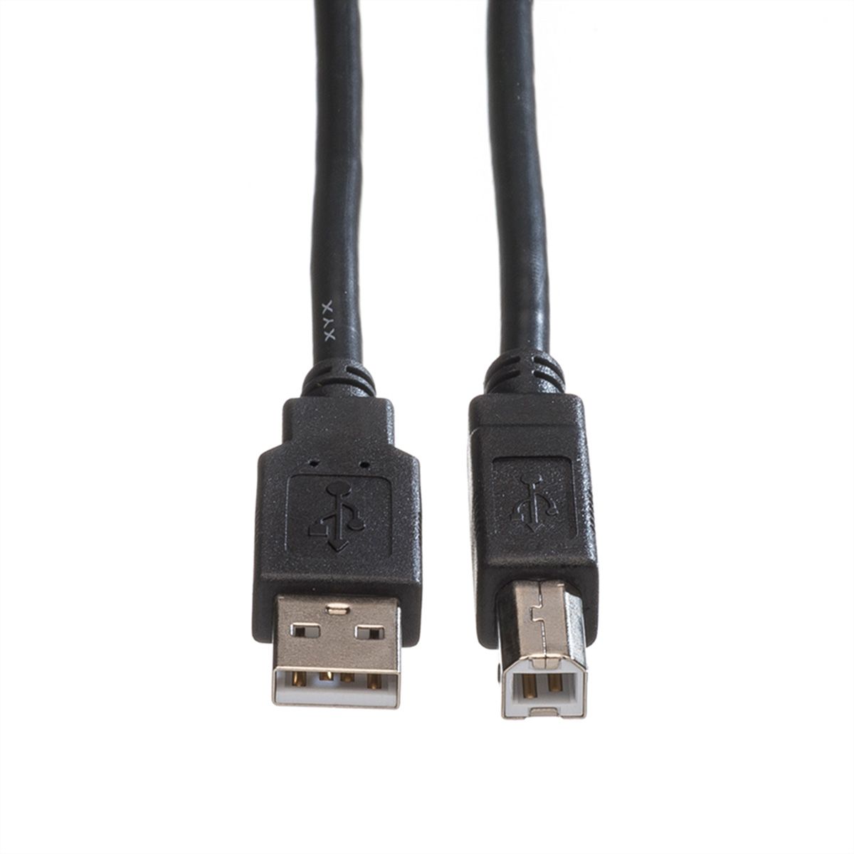 ROLINE GREEN USB 2.0 Kabel, Typ A-B, schwarz, 0,8 m