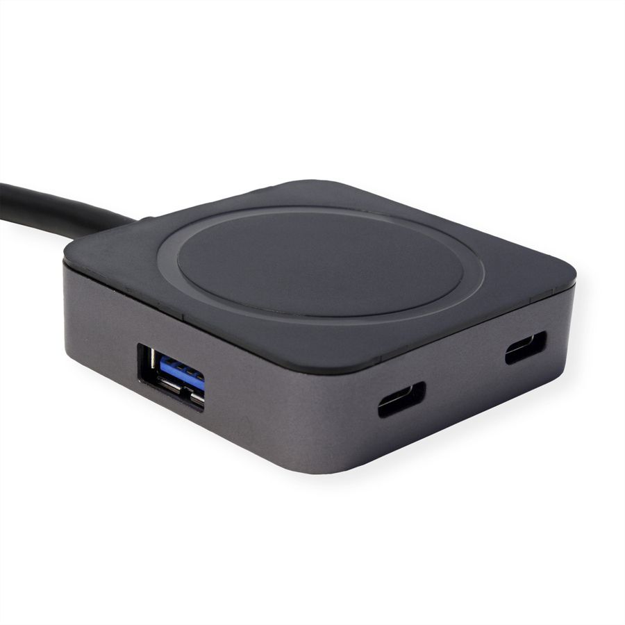 VALUE Hub USB 3.2 Gen1, 4 ports (2x A+ 2x C) avec câble prolongateur, noir, 10 m