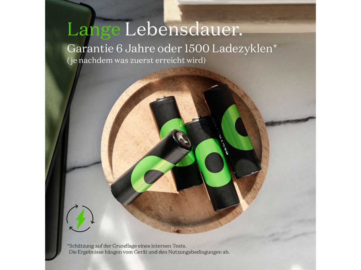 GP Batteries Recyko+ Pro, Akku 4xAAA, 800 mAh, 1,2 V