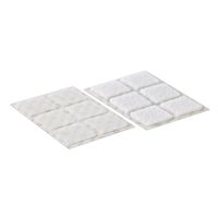 VELCRO® Boutons carrés 25x25mm x 24 blncs, crochets & velours autocollants