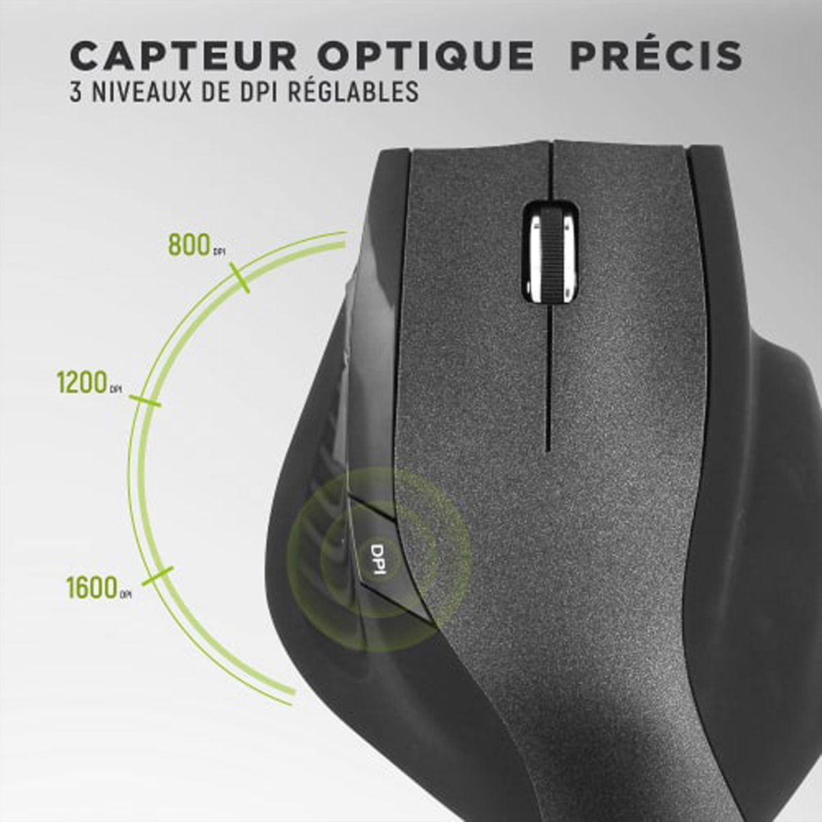T’nB ergonomische kabellose Maus, Schwarz