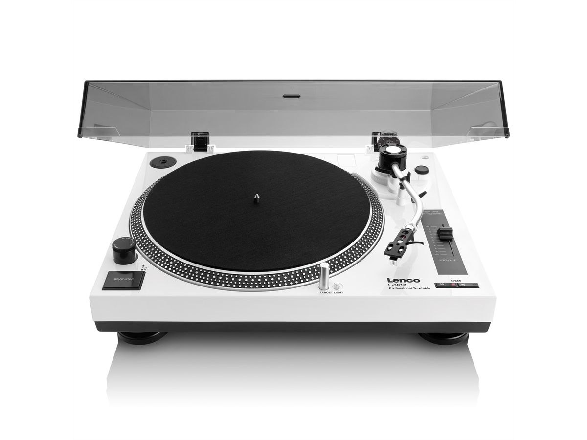 Lenco Platine vinyle L-3810WH, blanc