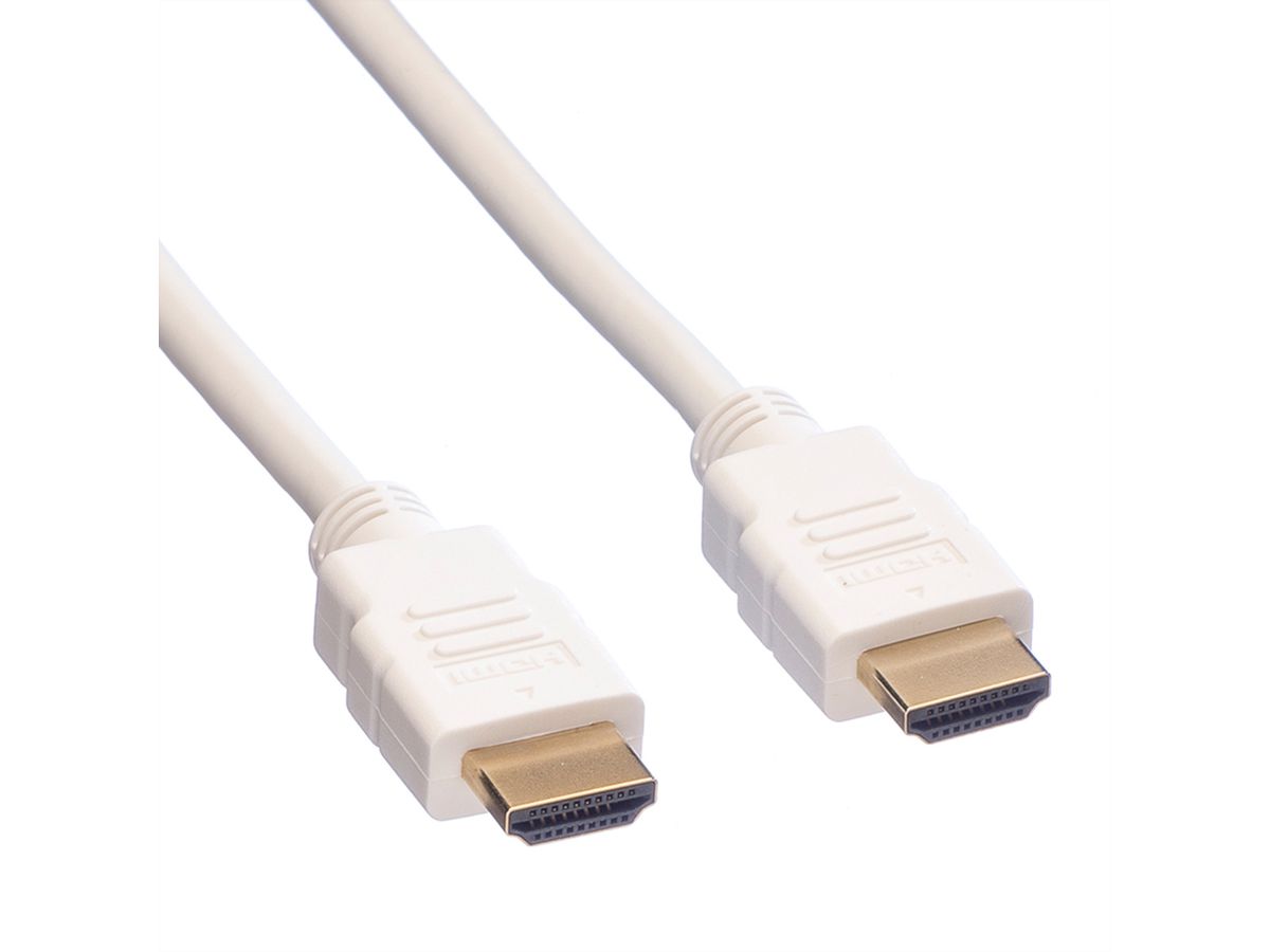 ROLINE Câble HDMI High Speed avec Ethernet, blanc, 7,5 m