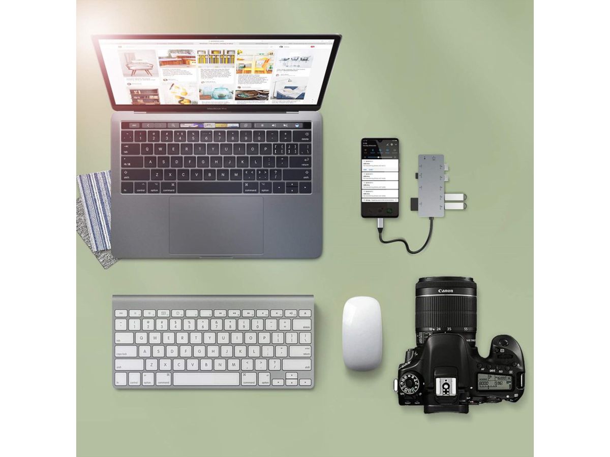 EXSYS EX-1221HM Hub USB 3.2 Gen1 C à 11 ports pour Notebook, Matebook et MacBook