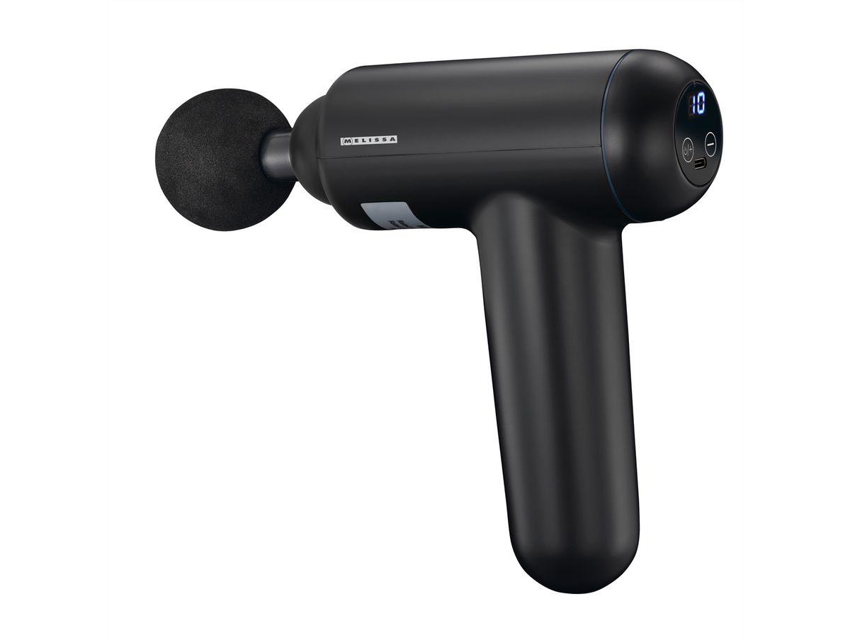 Melissa Massagepistole 16770048, wiederaufladbar, LED, 4 Köpfe, schwarz