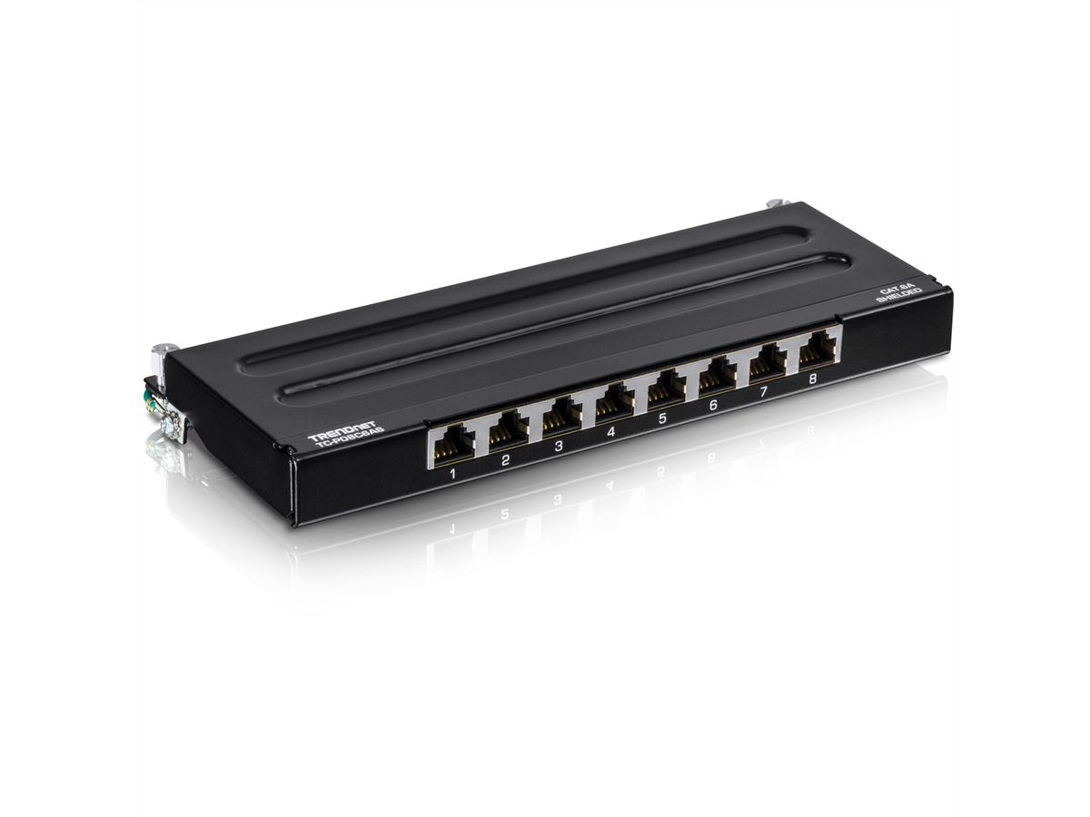 TRENDnet TC-P08C6AS Patch Panel, 8-Port Cat6A geschirmt für Wandmontage