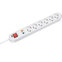 BACHMANN SMART Bâti de prises 6x contact de protection, interrupteur, protection contre les surtensions, blanc, 1,5 m