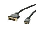 ROLINE Monitorkabel DVI (24+1) - HDMI, ST/ST, schwarz / silber, 2 m