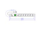 BACHMANN 19" 1,5UH 6xCEE7/3 1xcommutateur 1xSPD-Plus 2,0m CEE7/7