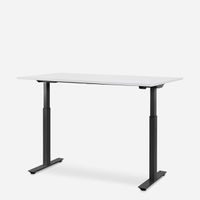 WRK21 Bureau Smart 100 x 60 cm, Hauteur réglable, Blanc uni / Noir