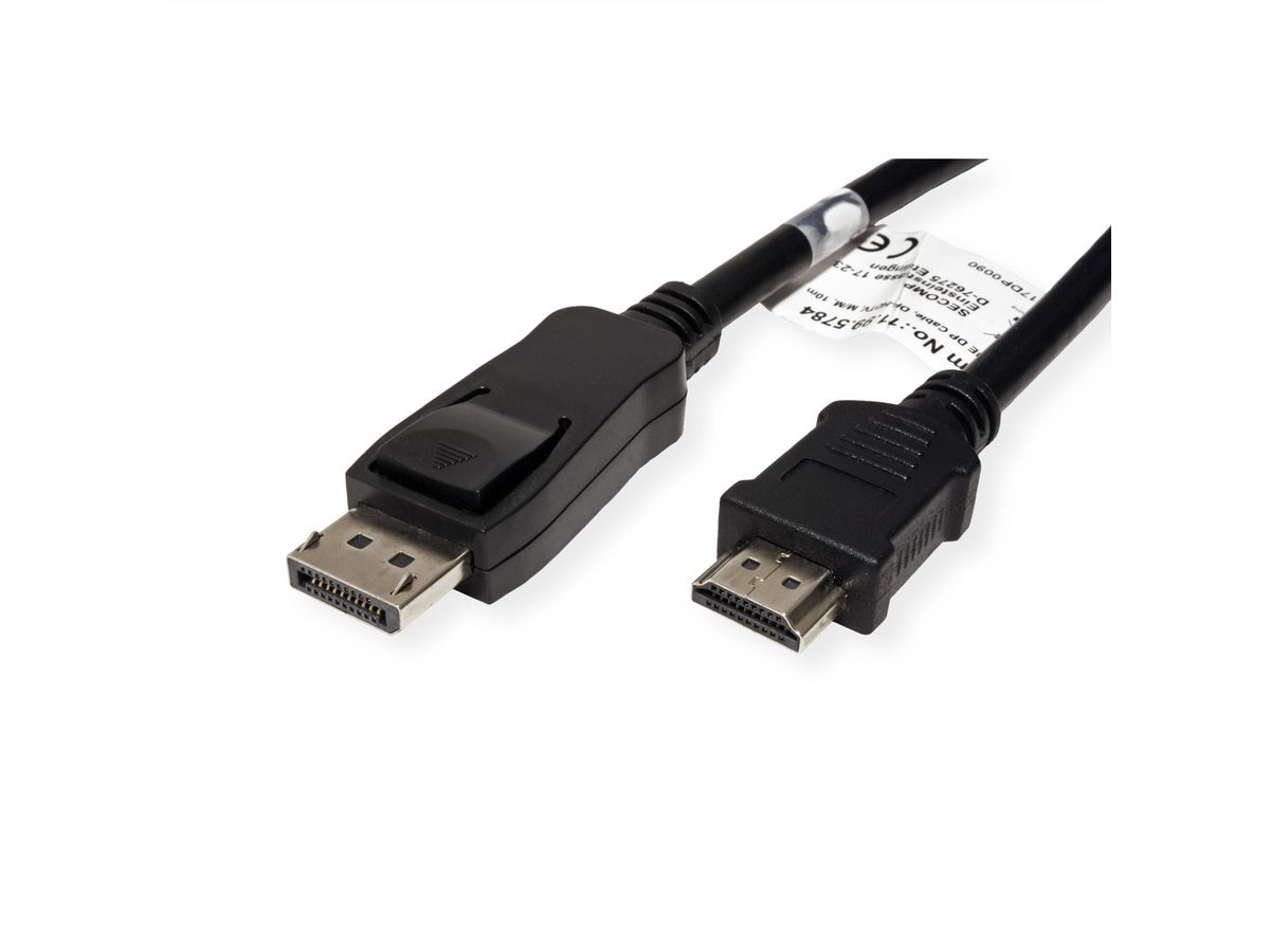 VALUE Câble DisplayPort DP - HDTV, M/M, noir, 10 m