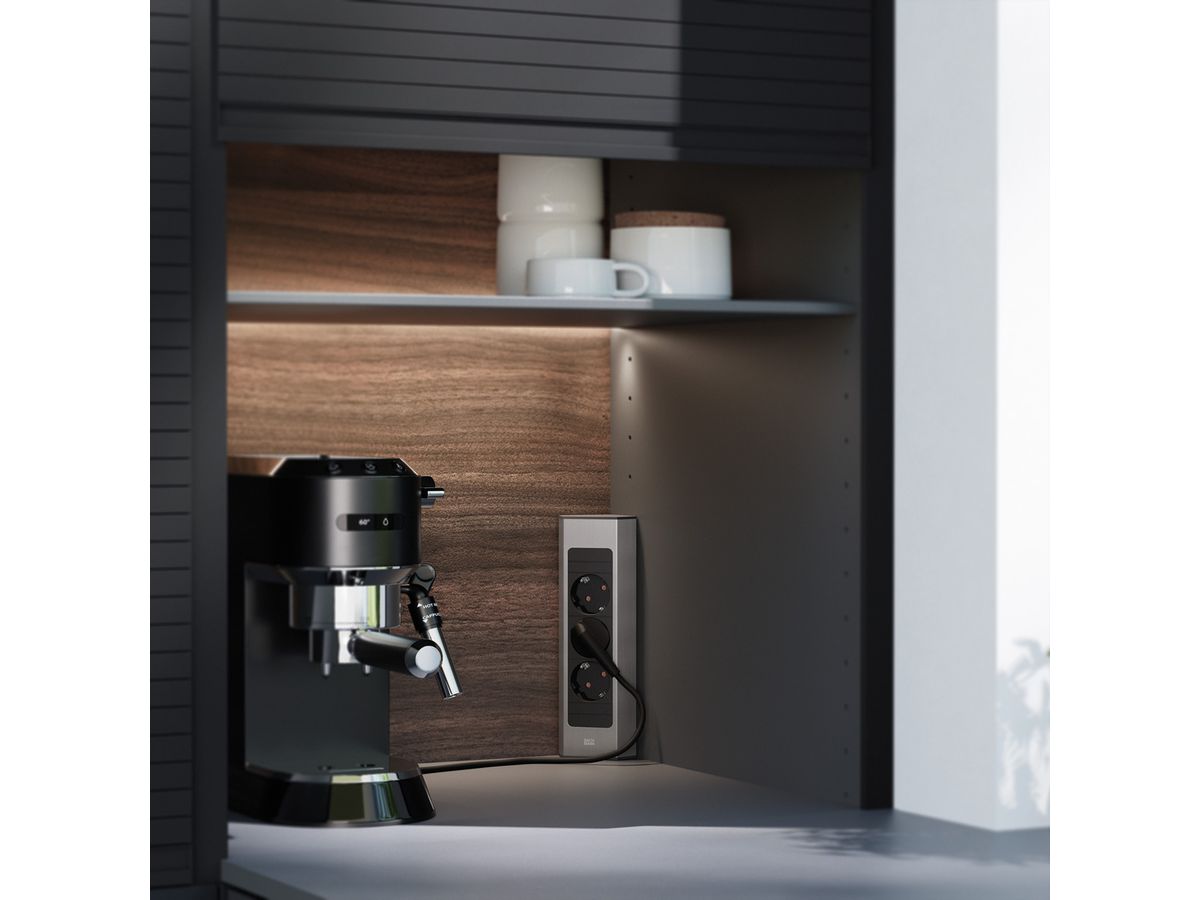 BACHMANN CASIA2 3xCEE7/3 2,0m AEH Edelstahl-Optik