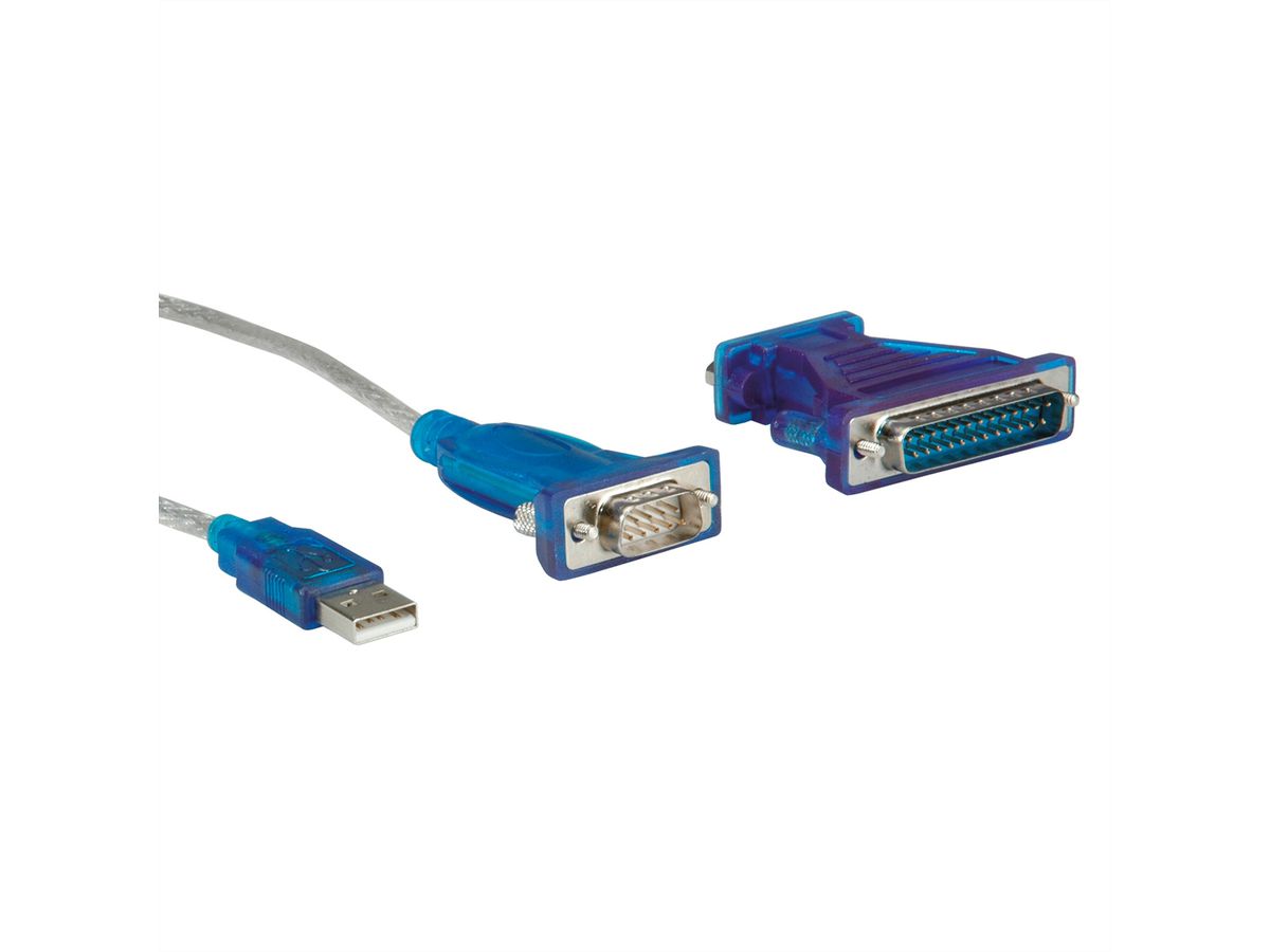 VALUE Convertisseur USB / Série, turquoise, 1,8 m