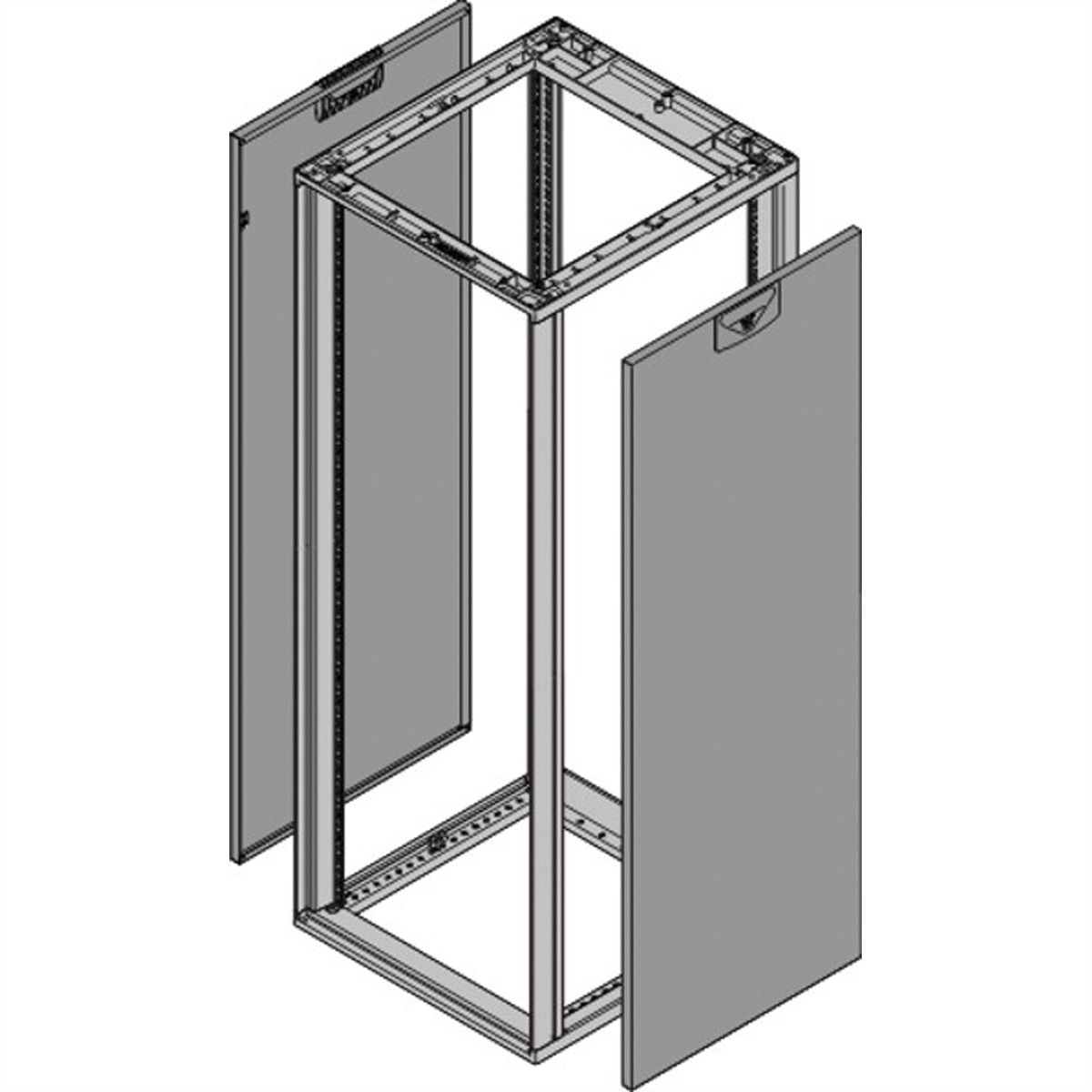 Panneau latéral SCHROFF Novastar pour usage intensif, RAL 7021, 16 U 600D