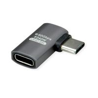ROLINE Adaptateur USB4 Gen 3x2, Aluminium, coudé à 90°, plat, Type C, M/F, argent