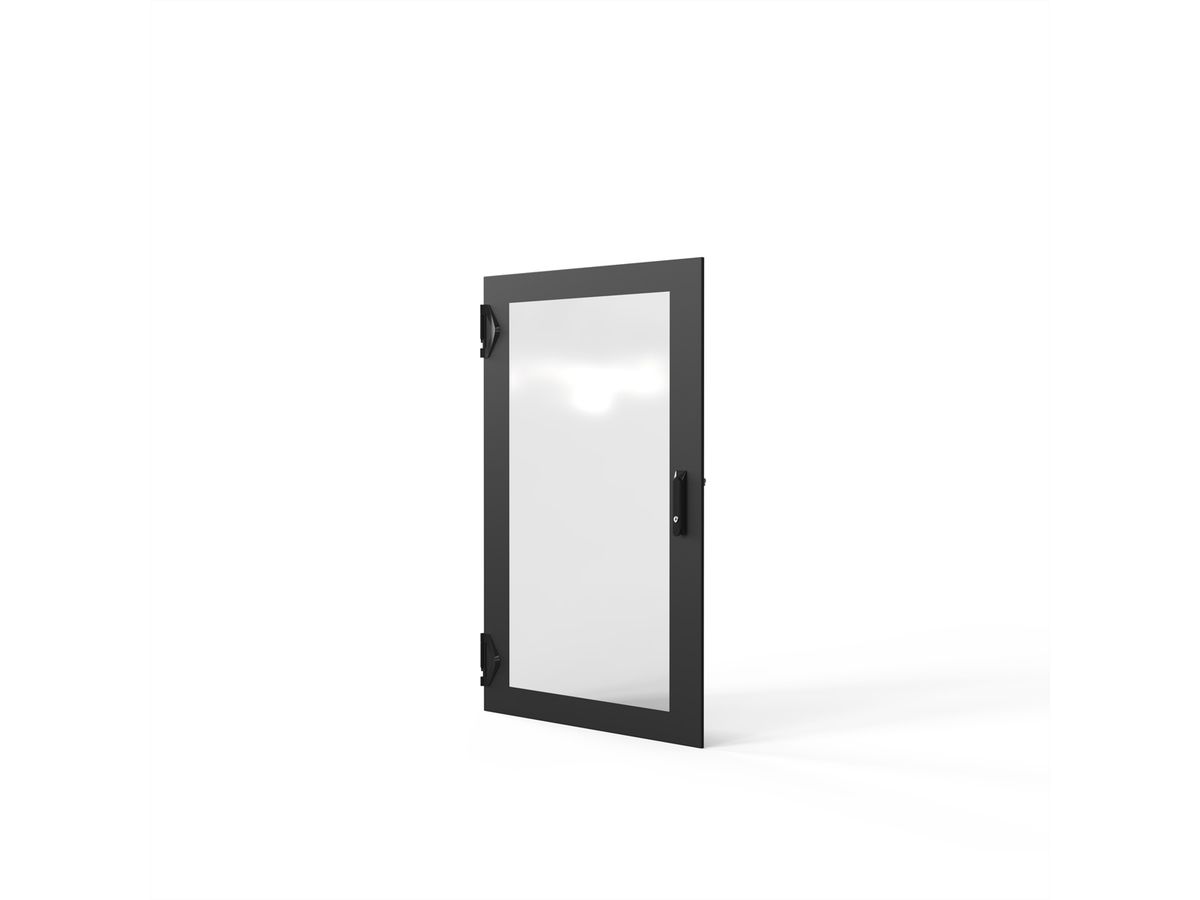 SCHROFF Porte en verre 1200H 800 IP55 fermeture 3 points RAL7021
