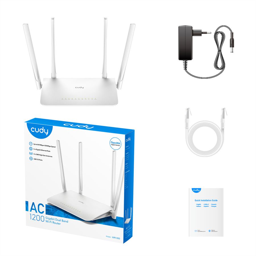 CUDY WR1300 AC1200 Routeur WiFi Mesh, Gigabit