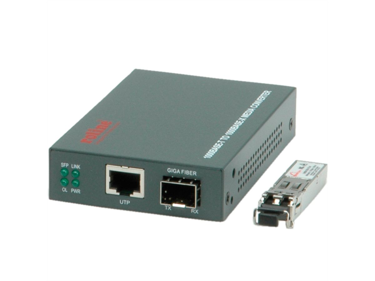 ROLINE Convertisseur Gigabit, RJ-45 - LC (avec module mini-GBIC)