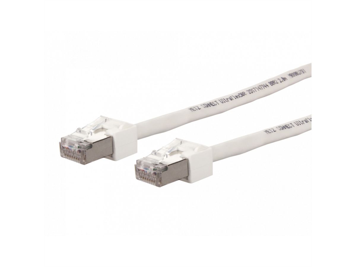 METZ CONNECT Patchkabel Kat.6 (Class E) S/FTP, Ultraflex500 VoIP, AWG 26, LSOH, weiß, 1 m