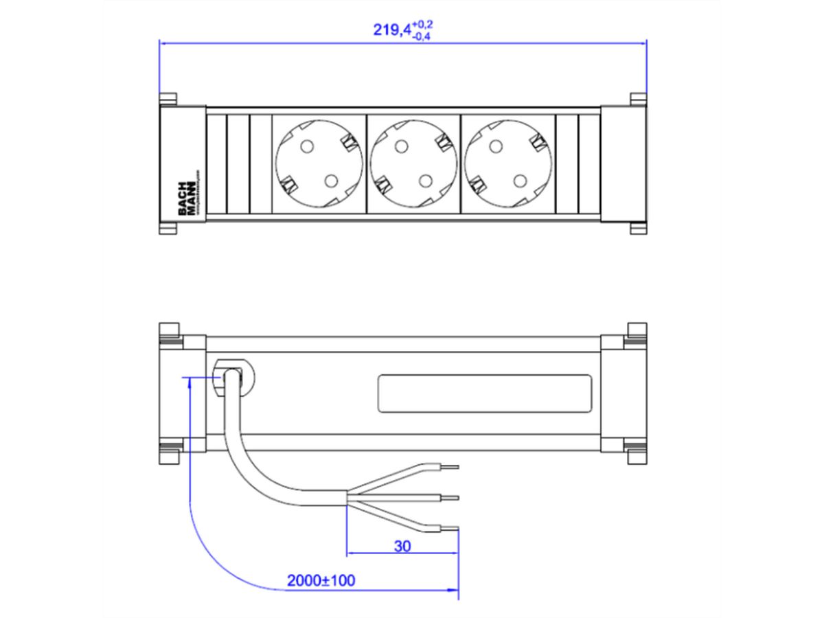BACHMANN POWER FRAME 3xCEE7/3, ALLEMAND