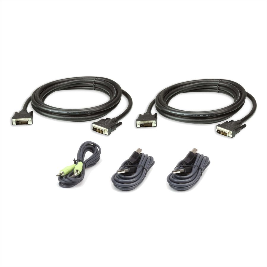ATEN 2L-7D03UDX5 Kit de câbles KVM sécurisé deux affichages DVI-D Dual Link USB