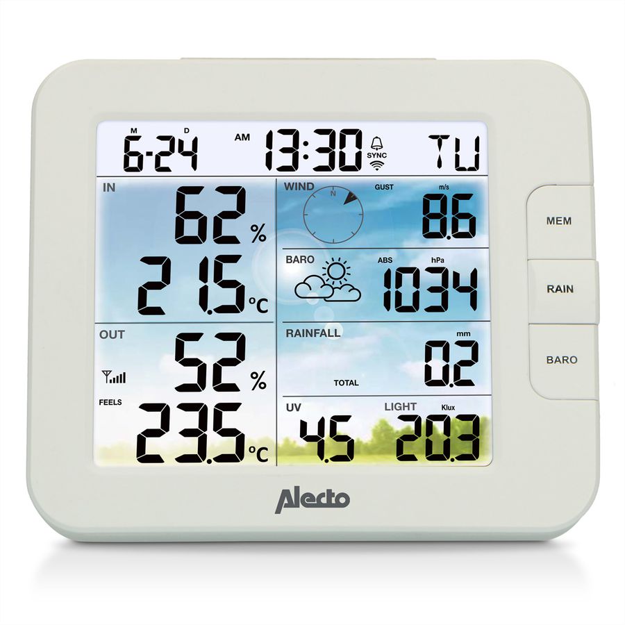 Alecto Wetterstation WS5400 8 in 1 WIFI mit App
