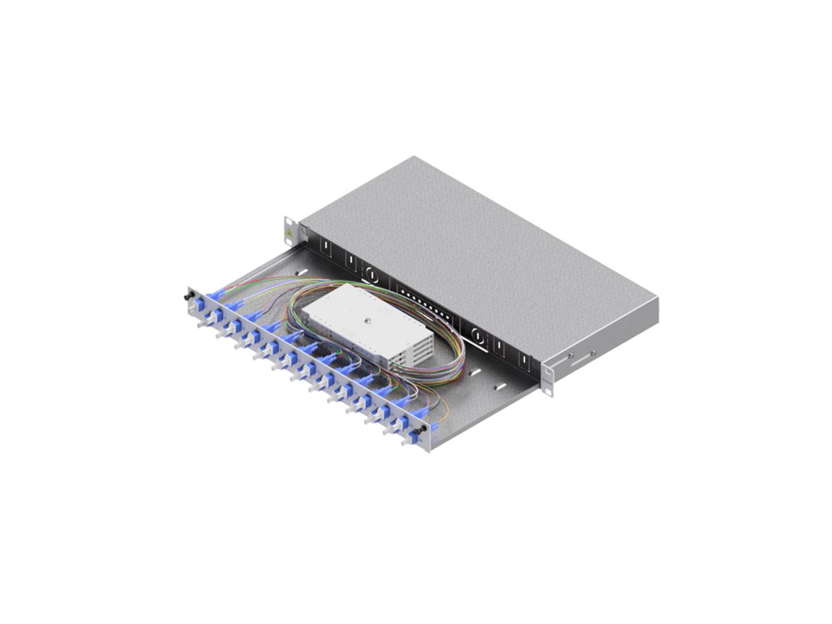 EasyLan LWL-Spleißbox Grade C 19-Zoll 1HE, 24 Ports, 24x LC-Duplex, OS2