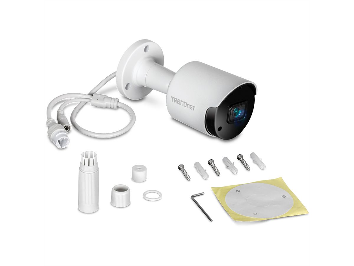TRENDnet TV-IP1514PI Caméra réseau Bullet 5 MP, 81°, IR-LED 30m, WDR H.265 5MP pour intérieur/extérieur