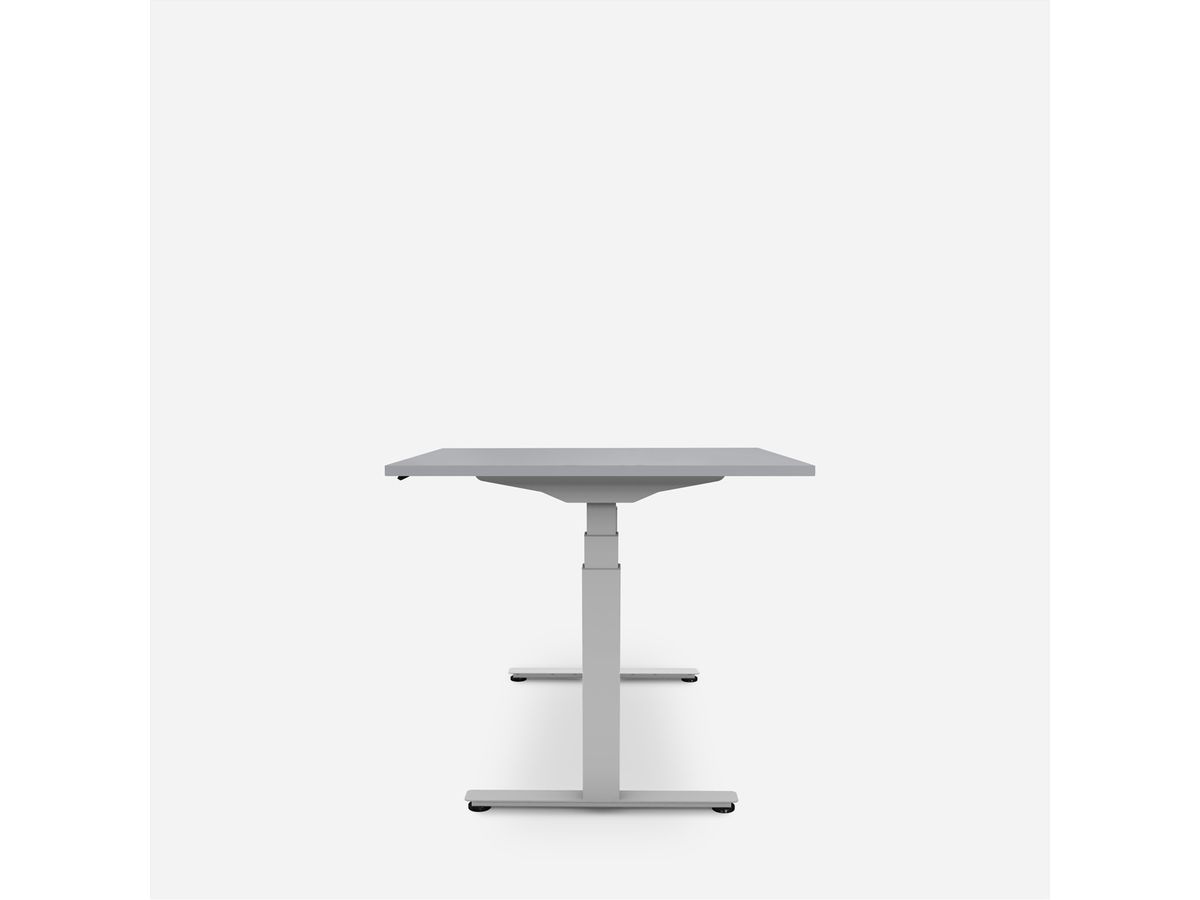 WRK21 Schreibtisch Work 120 x 80 cm, Höhenverstellbar, Grau Uni / Grau