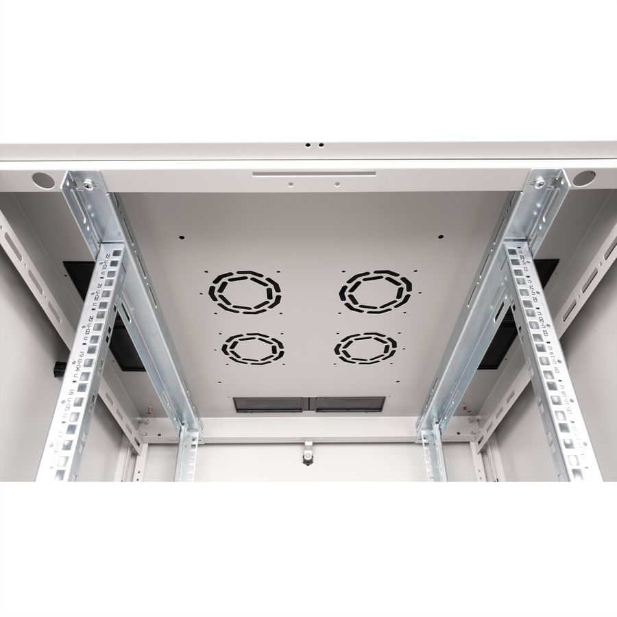 ROLINE 19-Zoll Netzwerkschrank Basic 22 HE, 800x800 BxT Glastür grau